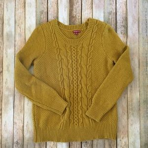 Mustard Yellow Merona Cable Knitted Sweater XL